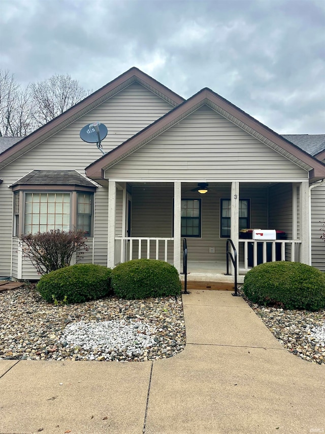 view of front of home featuring covered porch