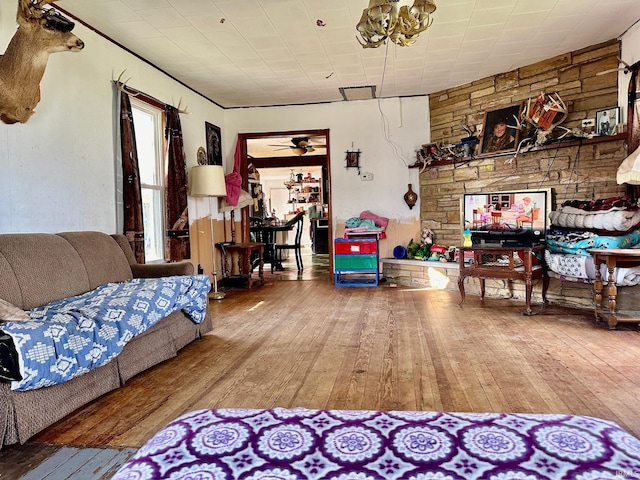 living room featuring wood-type flooring