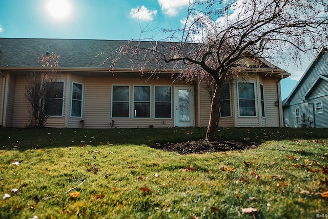 exterior space with a yard