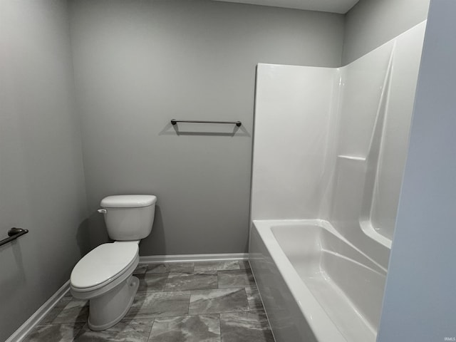 1327 W Hamilton N Rd, Fort Wayne, IN 46814 - full bath with toilet, baseboards, marble look tile flooring, and shower / washtub combination