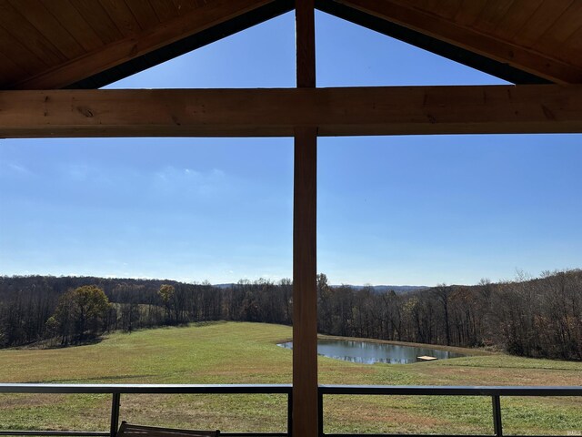 3536 Ridge Rd, Williams, IN 47470 - view of grassy yard featuring a water view and a forest view