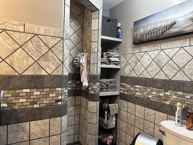 3536 Ridge Rd, Williams, IN 47470 - bathroom featuring tile walls and toilet