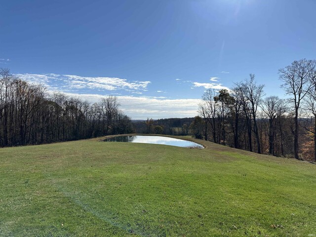 3536 Ridge Rd, Williams, IN 47470 - view of green lawn with a water view and a wooded view
