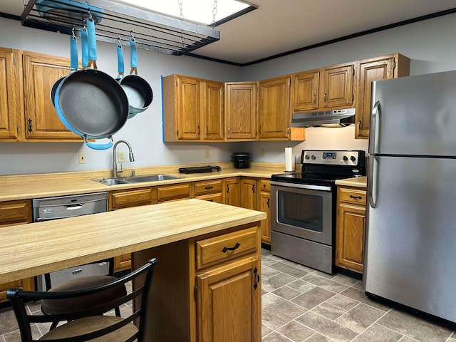 kitchen featuring sink and appliances with stainless steel finishes