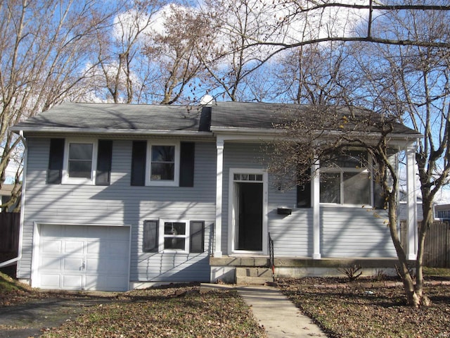 split foyer home with a garage