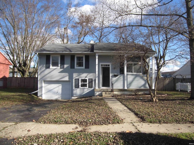 split foyer home with a garage