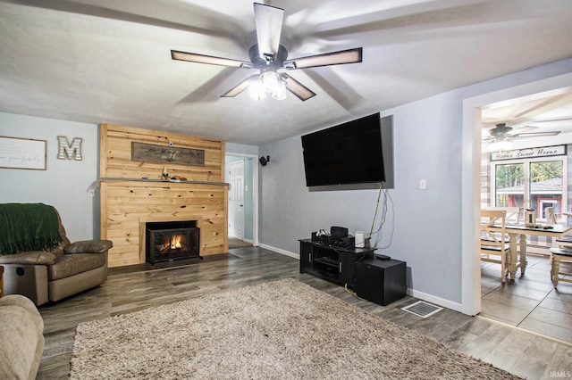 living room featuring wood-type flooring