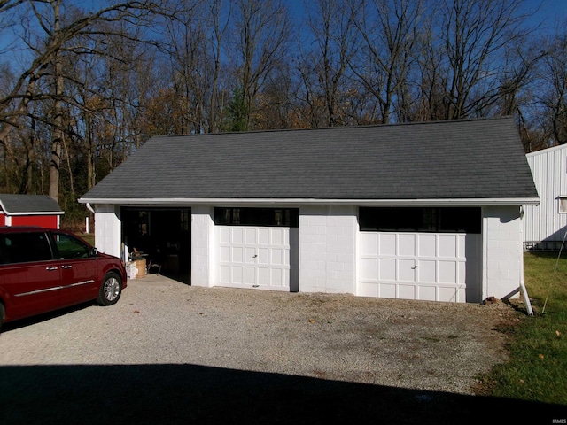 view of garage