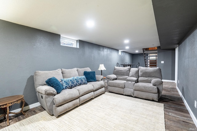 living room featuring hardwood / wood-style flooring