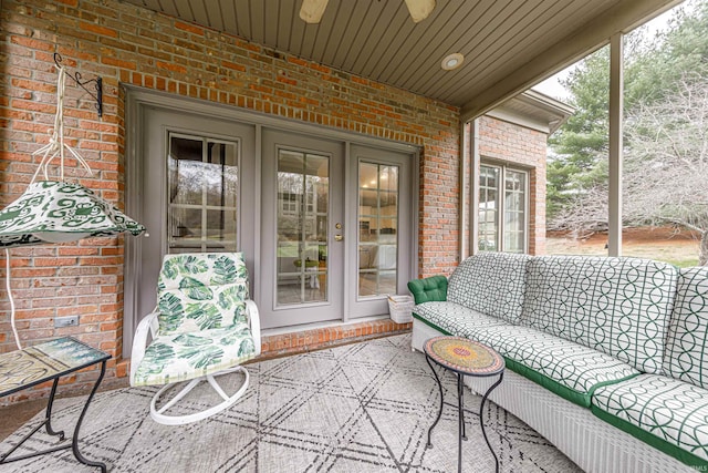 view of patio / terrace with outdoor lounge area and ceiling fan