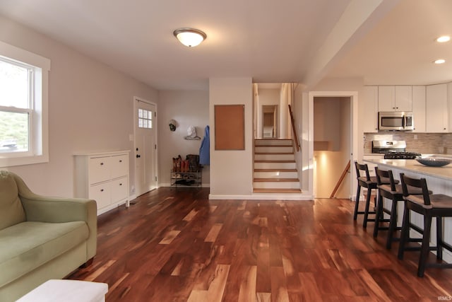 interior space featuring dark hardwood / wood-style floors