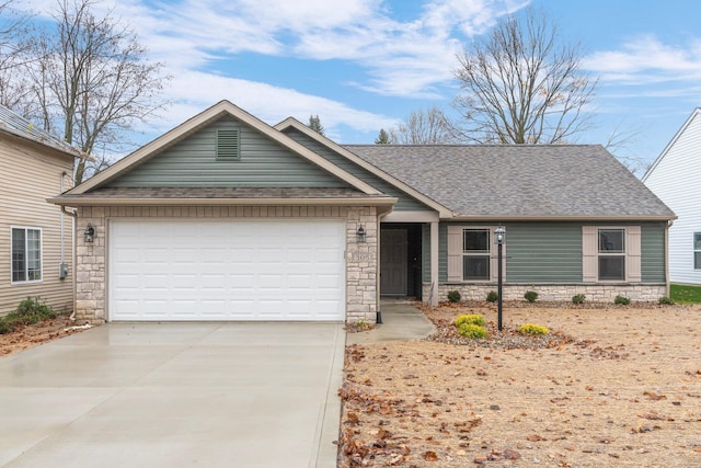 view of front facade with a garage