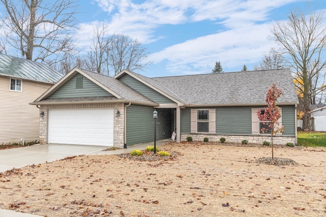 ranch-style home featuring a garage