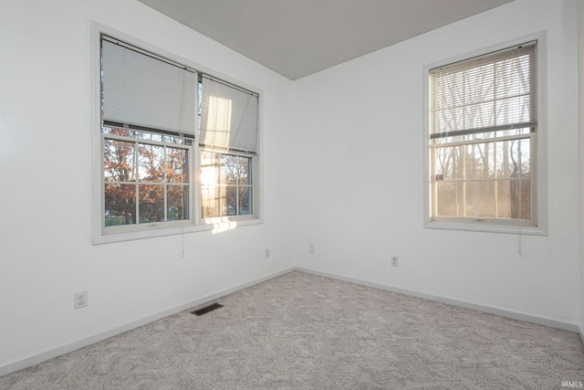 carpeted spare room with a healthy amount of sunlight