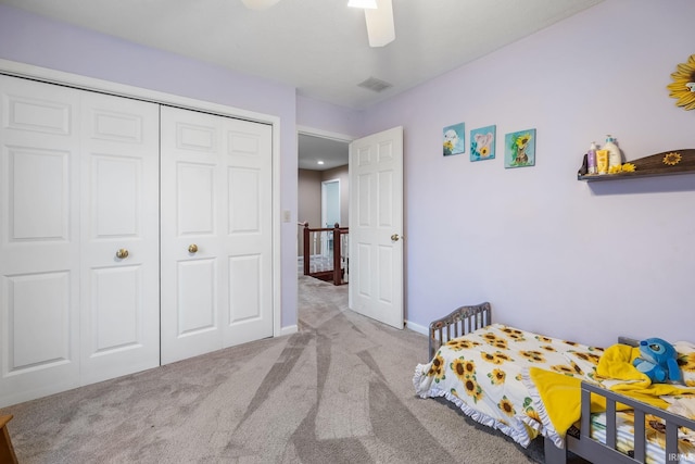 4819 Osprey Dr E, Lafayette, IN 47909 - carpeted bedroom with a closet and a ceiling fan