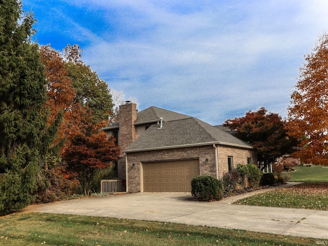 view of front of house with a garage