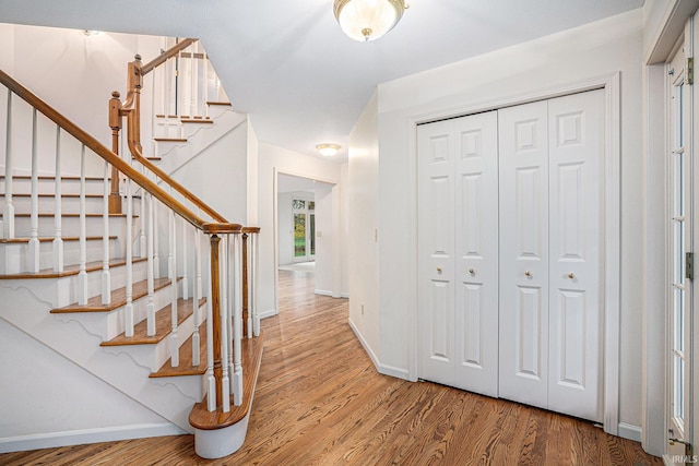 interior space with hardwood / wood-style flooring