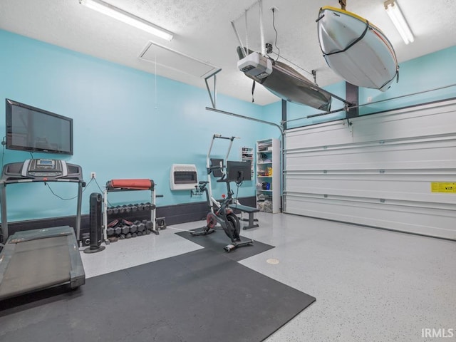 interior space with a garage door opener