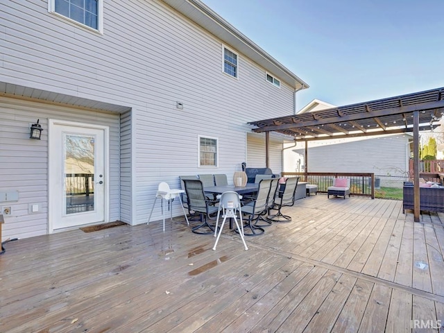 deck with a pergola