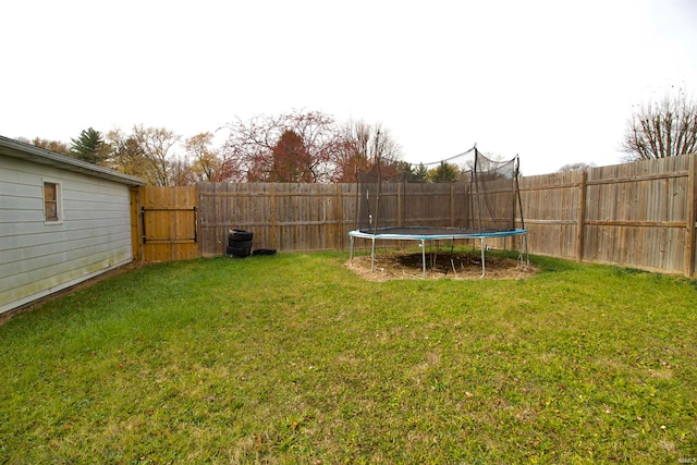 view of yard featuring a trampoline