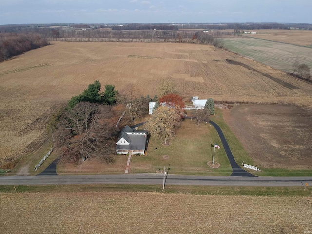 aerial view with a rural view