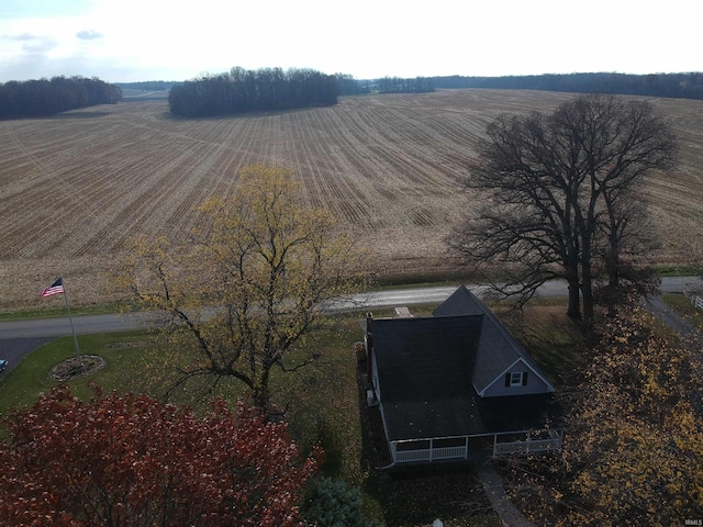 bird's eye view with a rural view