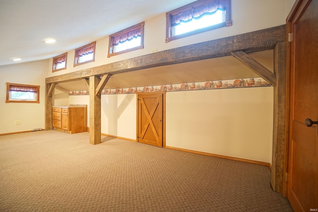 basement with carpet floors