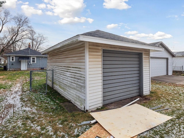 view of outdoor structure with a garage