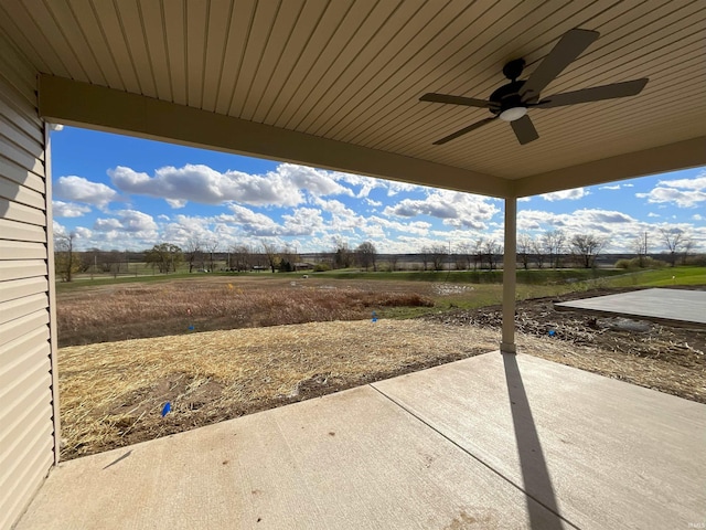 view of patio with ceiling fan