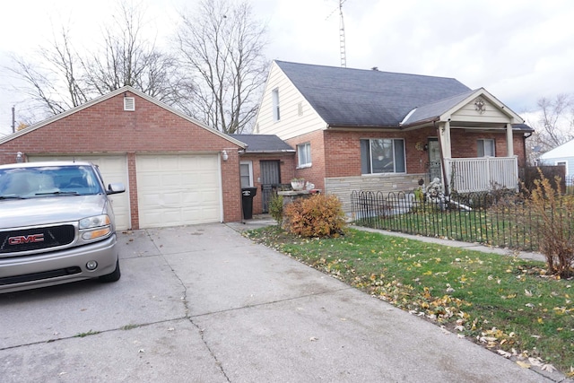 single story home with a garage