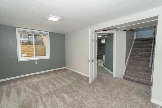 basement featuring carpet floors