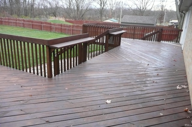 deck with a lawn