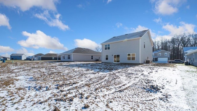 view of snow covered property