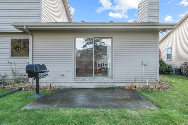 exterior space featuring a patio area and a yard