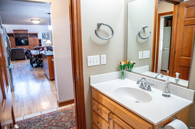 415 W 060 N, Lagrange, IN 46761 - bathroom featuring vanity and wood finished floors