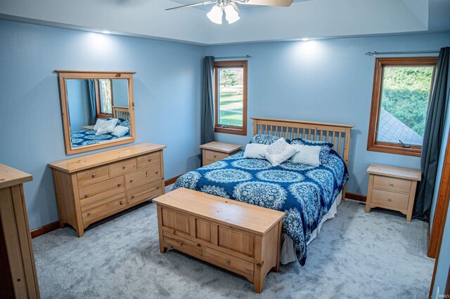 415 W 060 N, Lagrange, IN 46761 - bedroom featuring light colored carpet, ceiling fan, and baseboards
