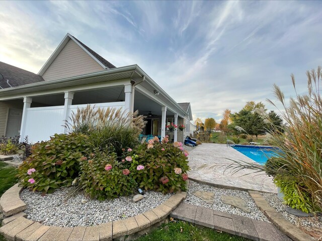 415 W 060 N, Lagrange, IN 46761 - view of property exterior with a patio area and ceiling fan