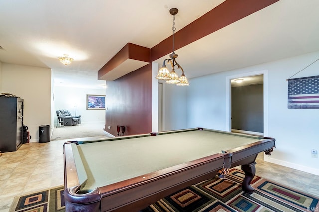 recreation room with pool table