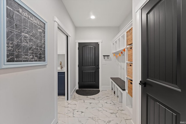 mudroom with sink