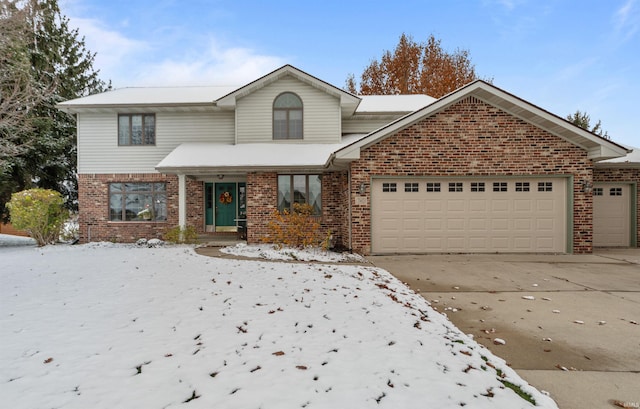 front facade with a garage