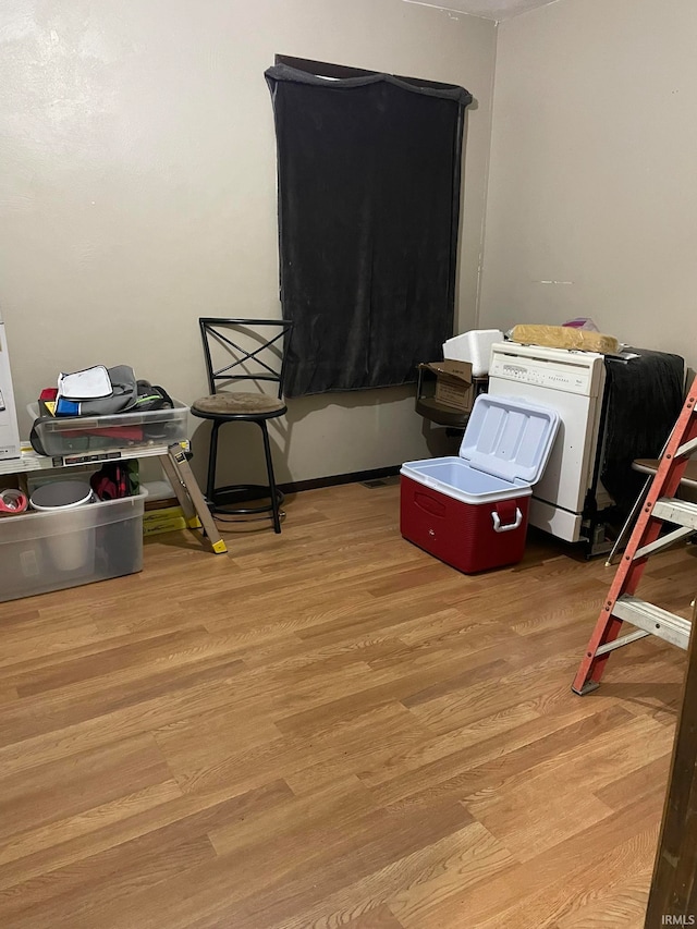 interior space with light hardwood / wood-style flooring