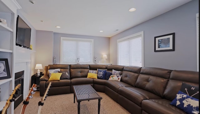 view of carpeted living room