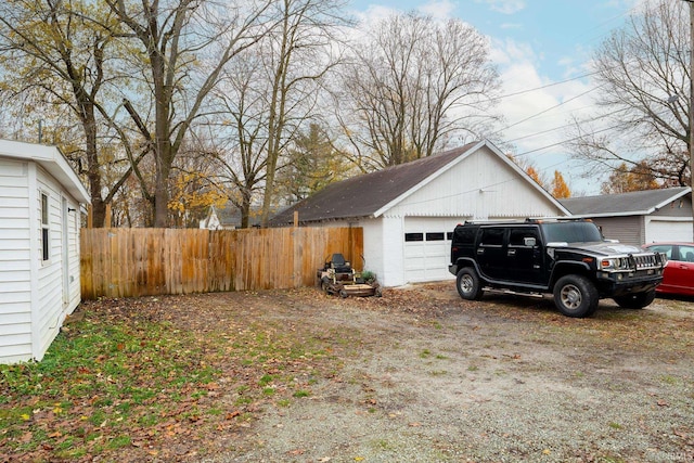 view of garage