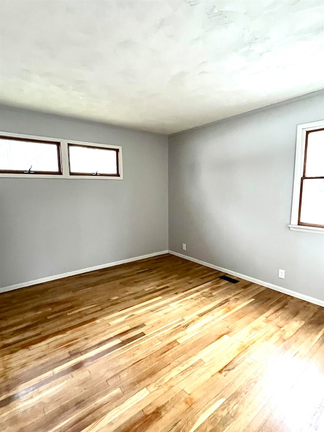 unfurnished room with light wood-type flooring and a wealth of natural light