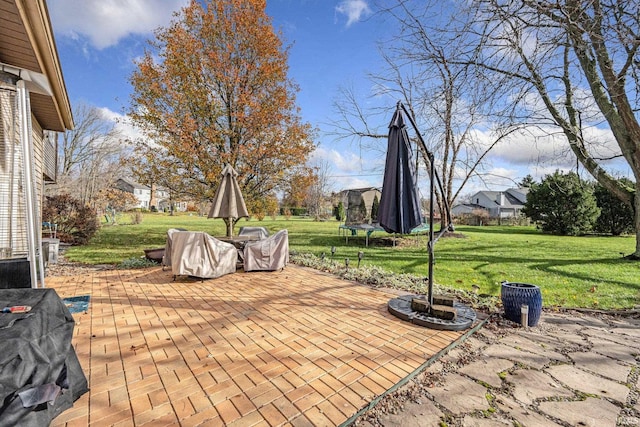 view of patio with a trampoline