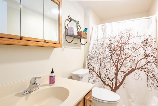 bathroom featuring toilet and vanity