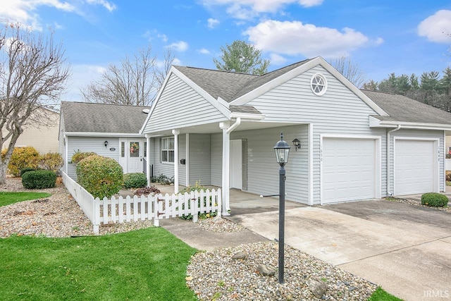 view of front of house with a garage