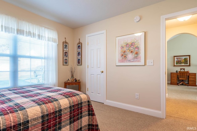 bedroom with carpet floors