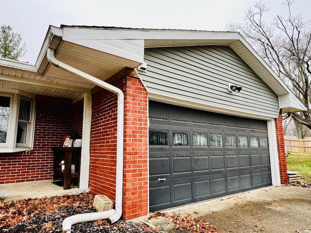 view of garage