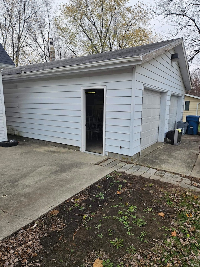 view of garage